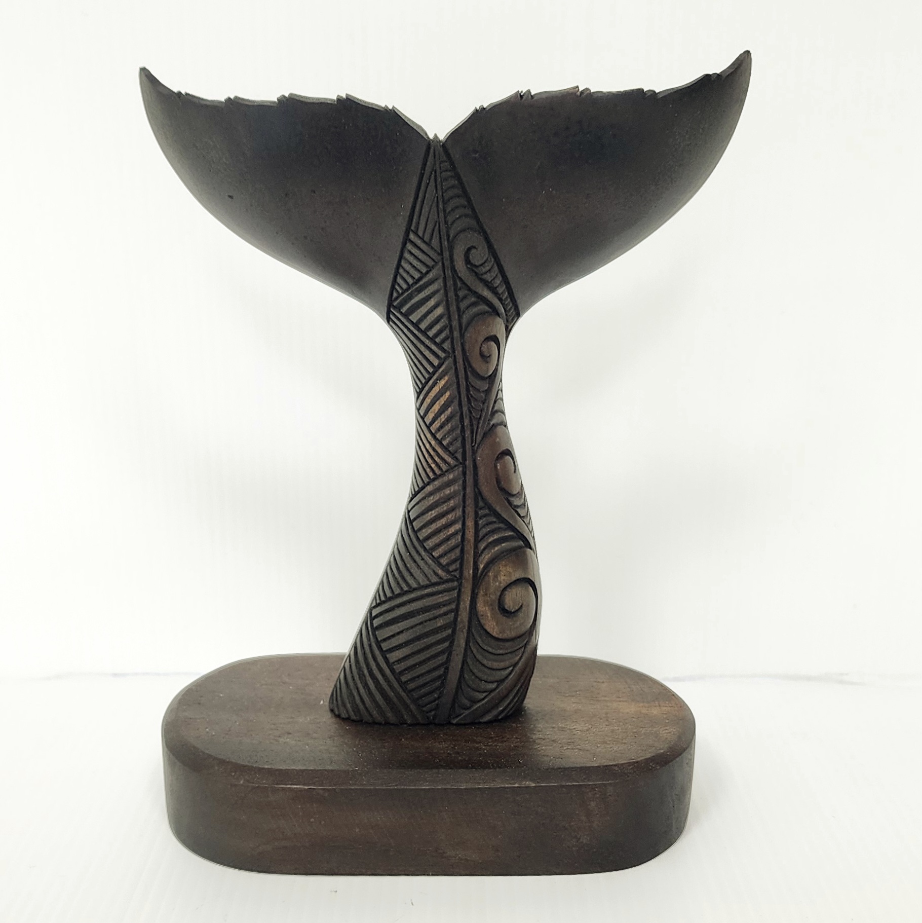 Wooden Carved Whale Tail On Base - Small NIXON, WATCH 