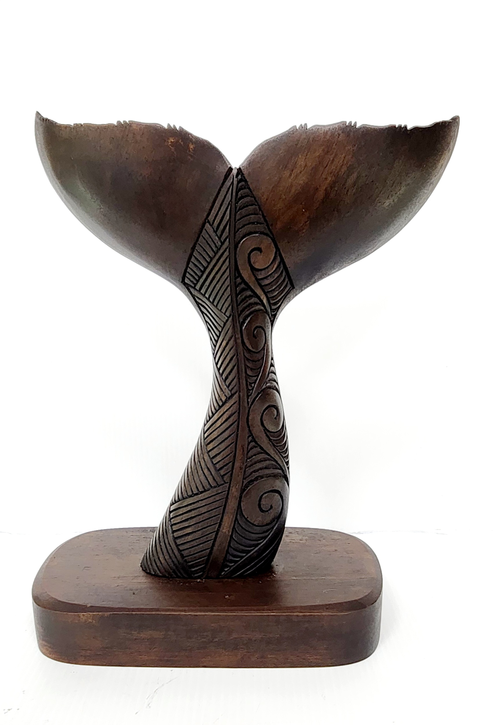 Wooden Carved Whale Tail On Base - Medium NIXON, WATCH 