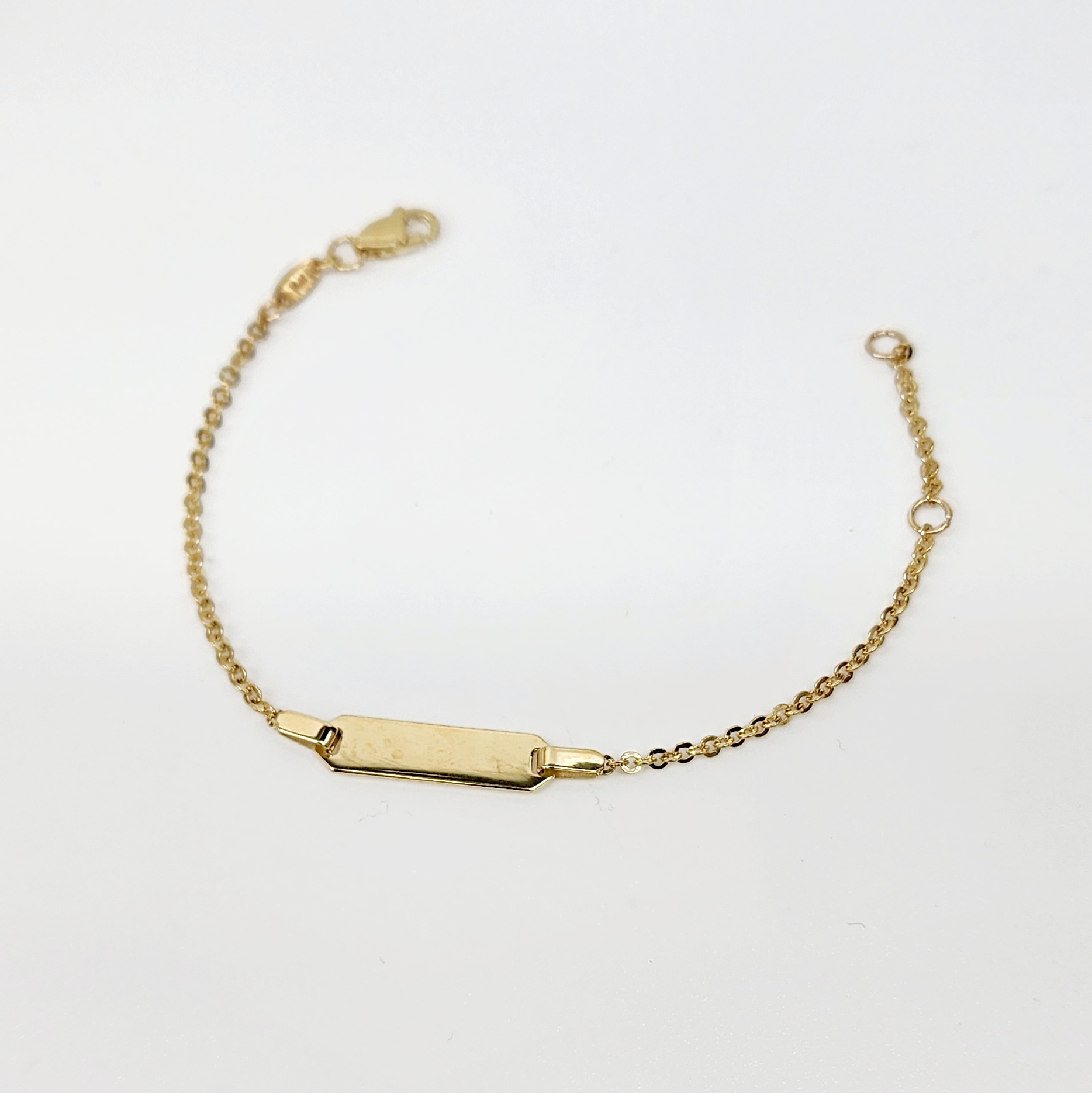 9ct Yellow Gold Child ID Bracelet with Cropped ID Gold Bracelets 