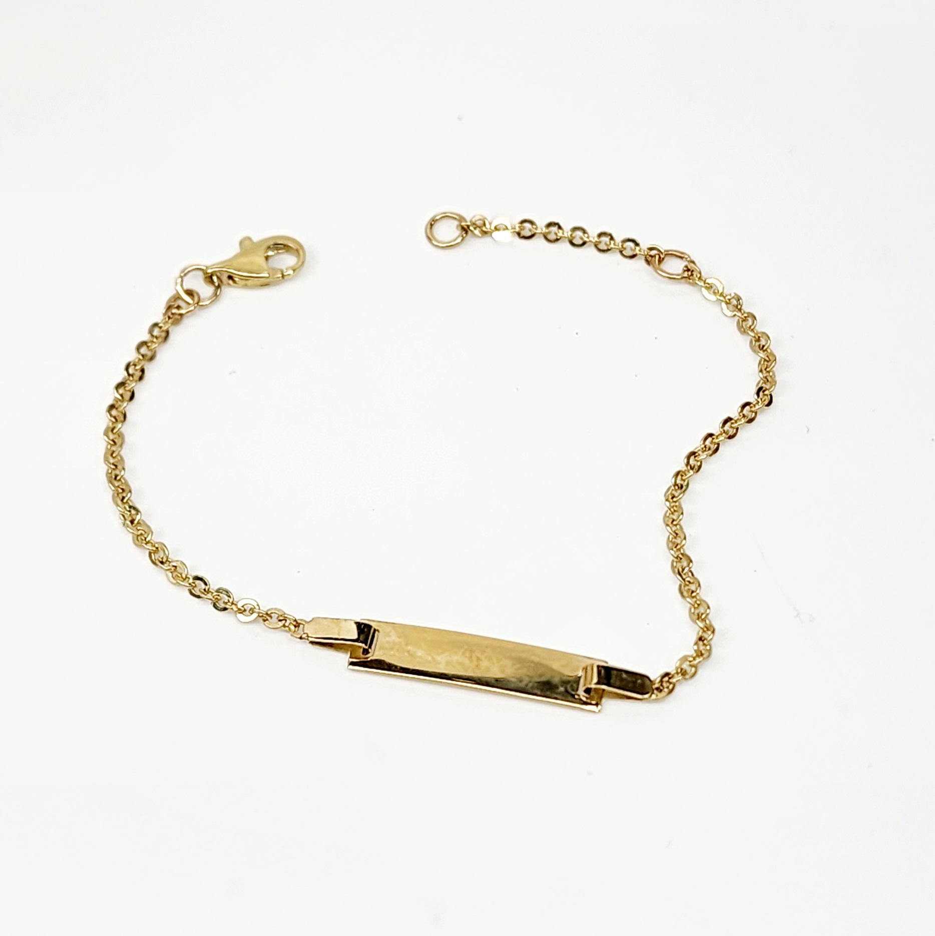 9ct Yellow Gold Child ID Bracelet with Rectangle ID Gold Bracelets 