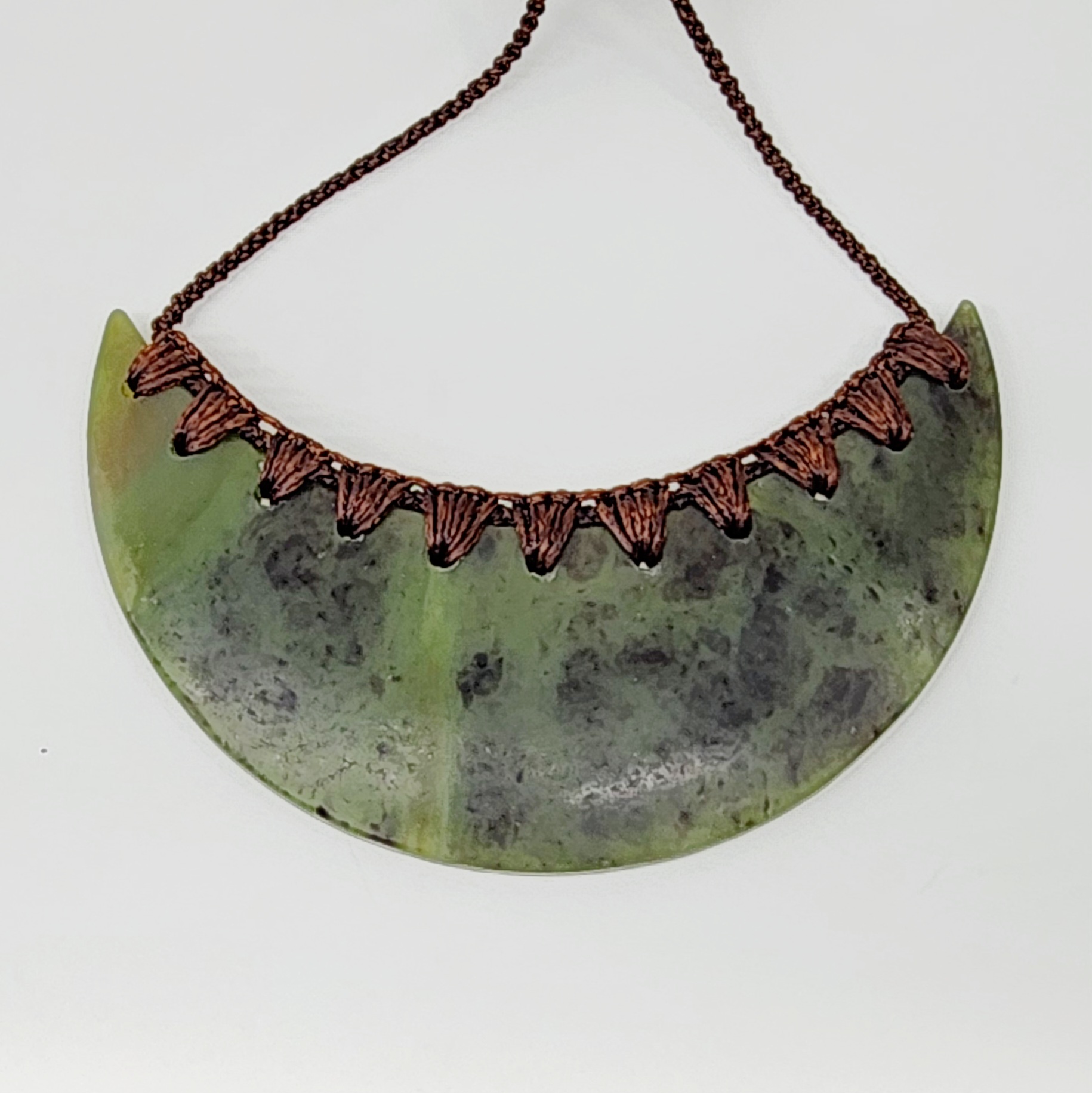 New Zealand Greenstone Breast Plate Necklace  