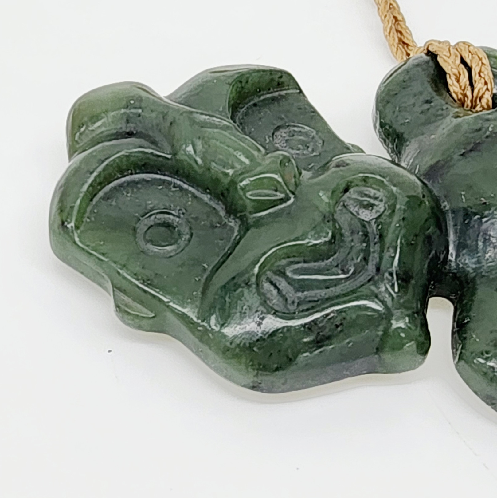 New Zealand Greenstone Large Hei Tiki Necklace New Zealand Greenstone Large Hei Tiki Necklace