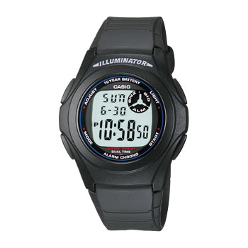 Casio Digital 10Yr Battery WR Watch - F200W-1A CASIO 