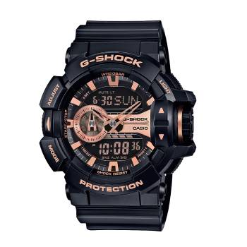 Casio G-Shock Analogue/Digital 200m WR Rotary Switch Black / Rose Gold Watch - GA400GB-1A4 G-SHOCK