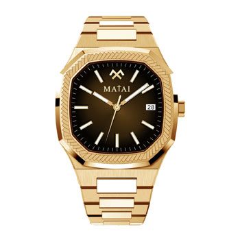 MATAI IM2 Collection 100M WR, Grad Gold Dial Gold Case & Band WATCH 