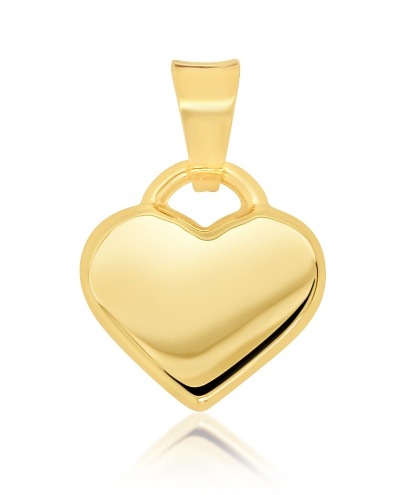 9ct Yellow Gold 9mm Mini Flat Heart Pendant Gold Bracelets 