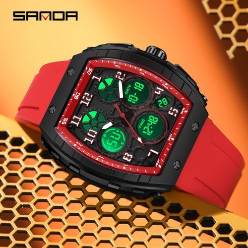 SANDA Casual Sports Men's Duel Time Watch - 6157-RED G-SHOCK SANDA Casual Sports Men's Duel Time Watch - 6157-RED G-SHOCK
