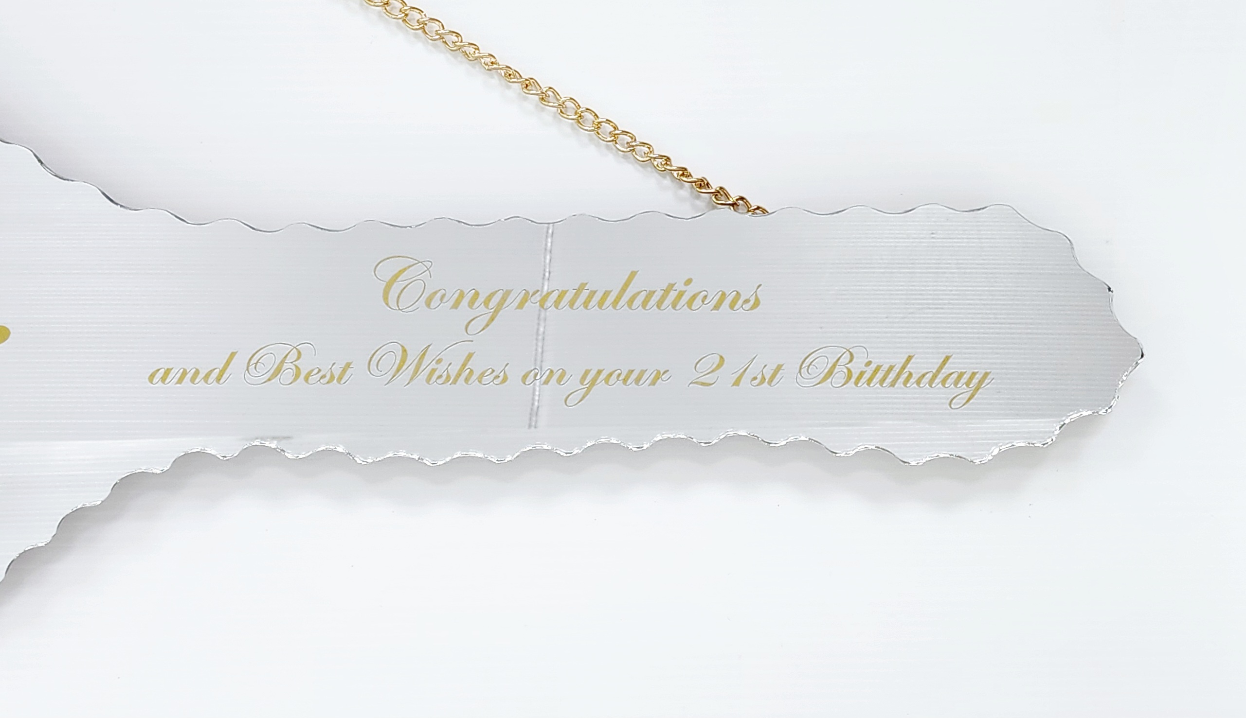 Golden Print Design Mirrored/Glass Photo 21st Birthday Key with "To a Special Daughter" - SJ2402 21ST MIRROR KEYS Golden Print Design Mirrored/Glass Photo 21st Birthday Key with "To a Special Daughter" - SJ2402 21ST MIRROR KEYS