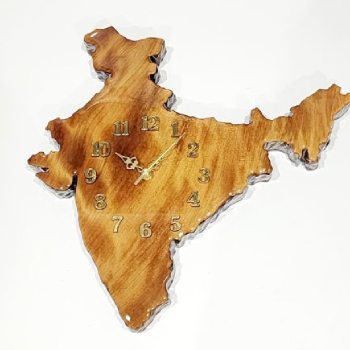 New Zealand Swamp Kauri Wall Clock India Map - KC-INDIA 21ST MIRROR KEYS 