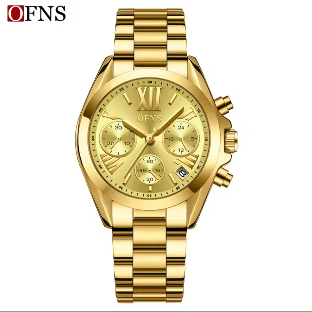 OFNS Ladies Fashion Brand Stainless Steel Gold Tone Gold Dial Quartz Watch - OFNSGOLD G-SHOCK 