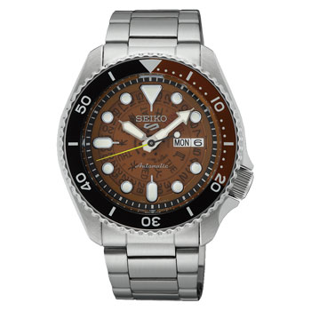 Seiko 5 Sports SKX Brown "Time Sonar" Skeleton Dial Automatic 100M WR Watch - SRPJ47K1 WATCH 