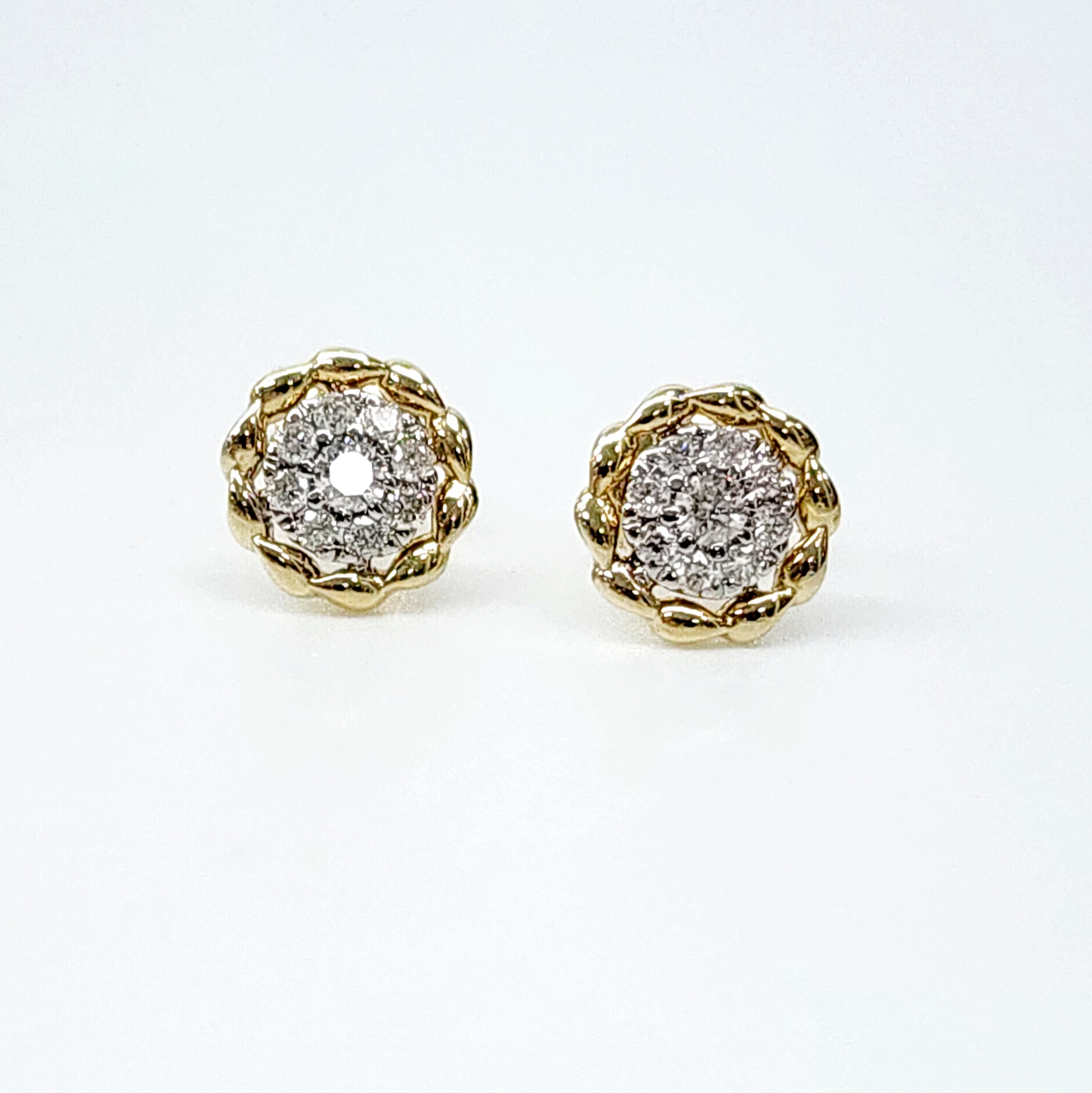10ct Yellow Gold 0.30ct Diamond Cluster Screw Back Earrings - SKE40760-30 Gold Earrings 10ct Yellow Gold 0.30ct Diamond Cluster Screw Back Earrings - SKE40760-30 Gold Earrings