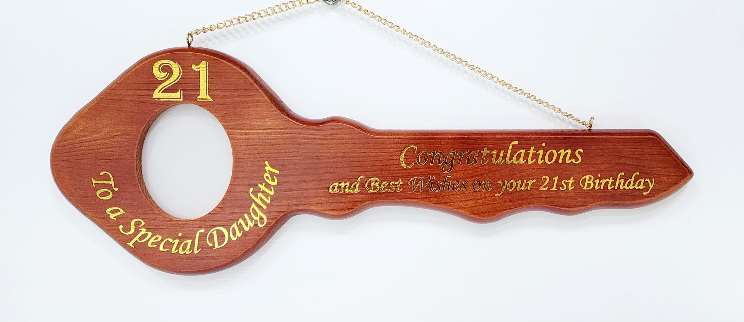 21st Wooden Key with Gold Foil Printing "To a Special Daughter" - SJ2420 21st Keys 