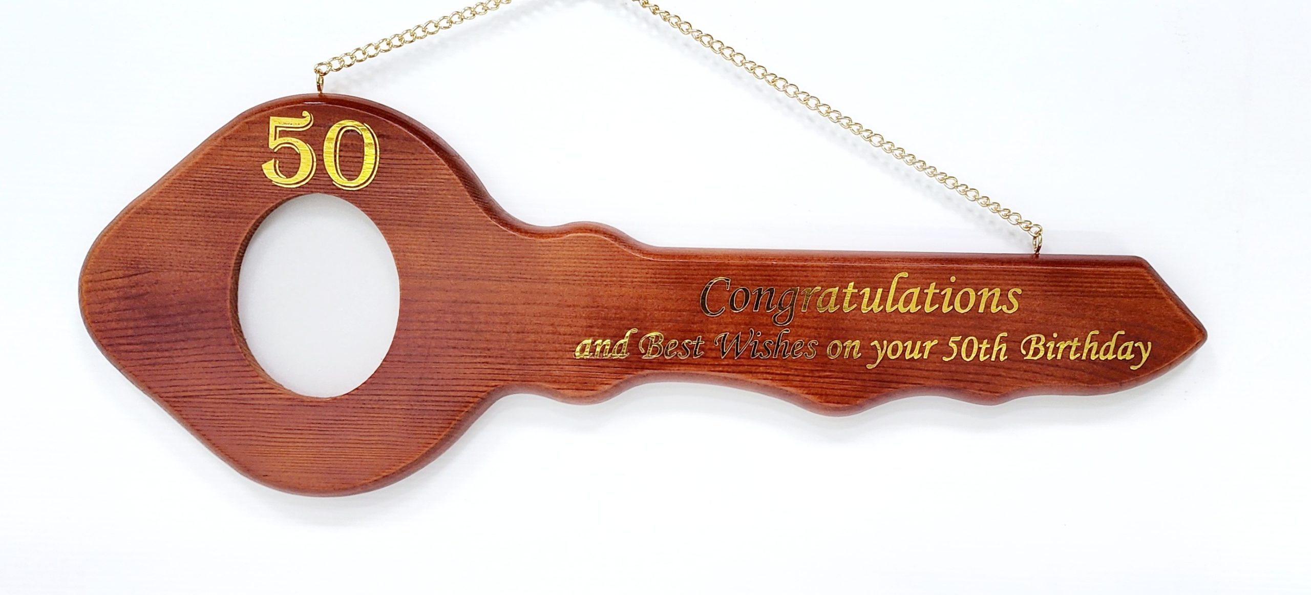50th Wooden Key with Gold Foil Printing - SJ2423 21st Keys 