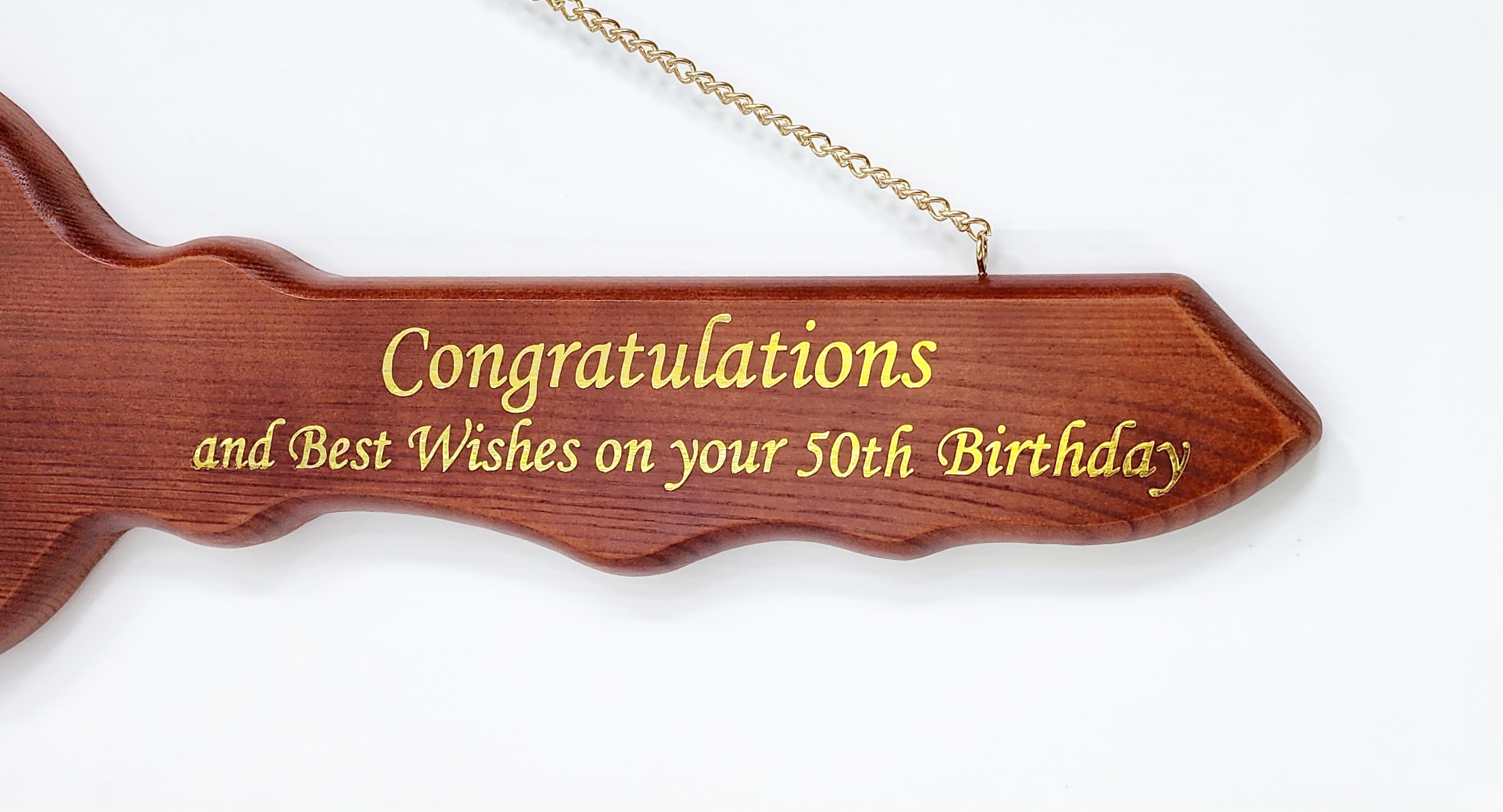 50th Wooden Key with Gold Foil Printing - SJ2423 21st Keys 50th Wooden Key with Gold Foil Printing - SJ2423 21st Keys