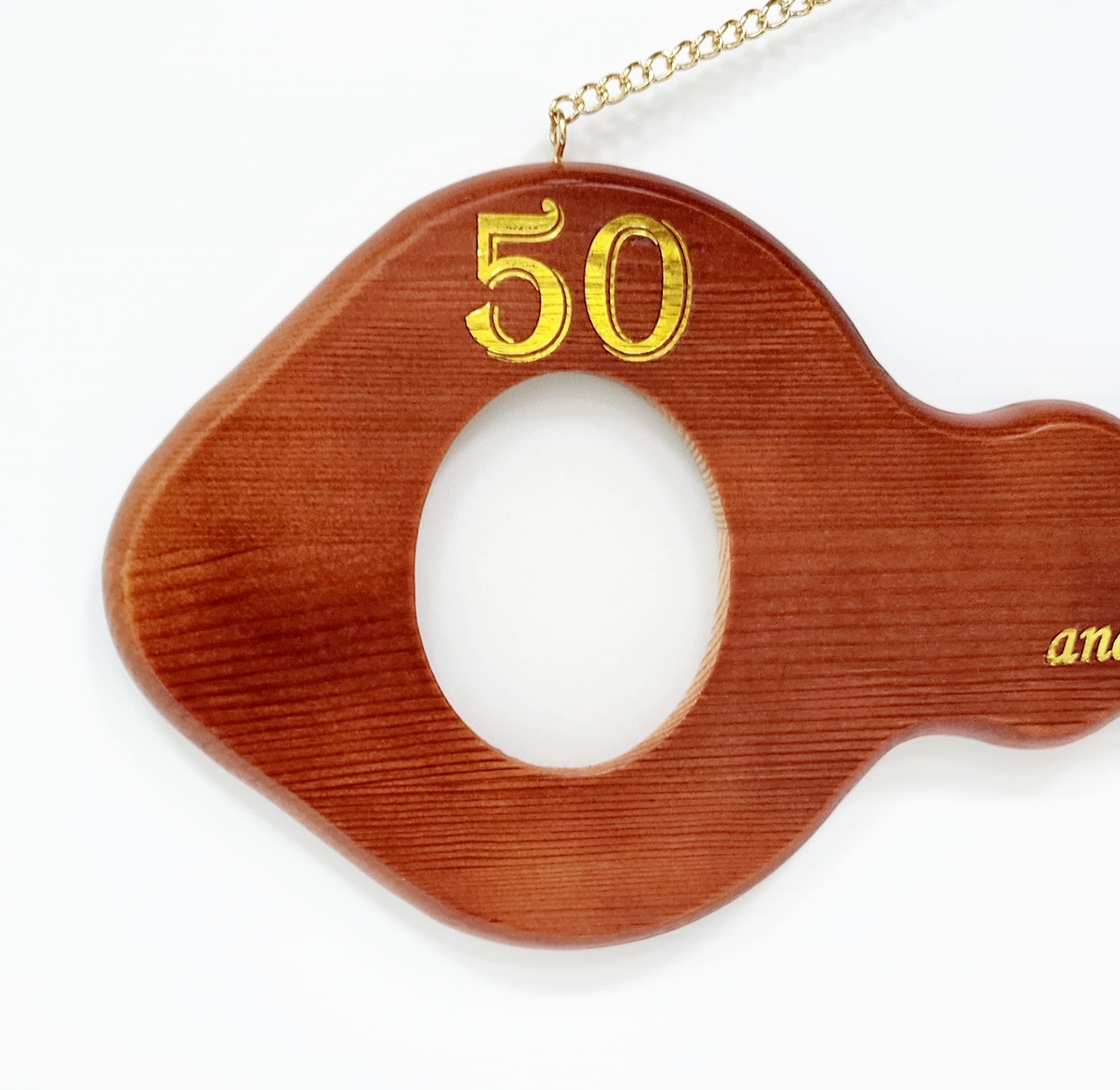 50th Wooden Key with Gold Foil Printing - SJ2423 21st Keys 50th Wooden Key with Gold Foil Printing - SJ2423 21st Keys