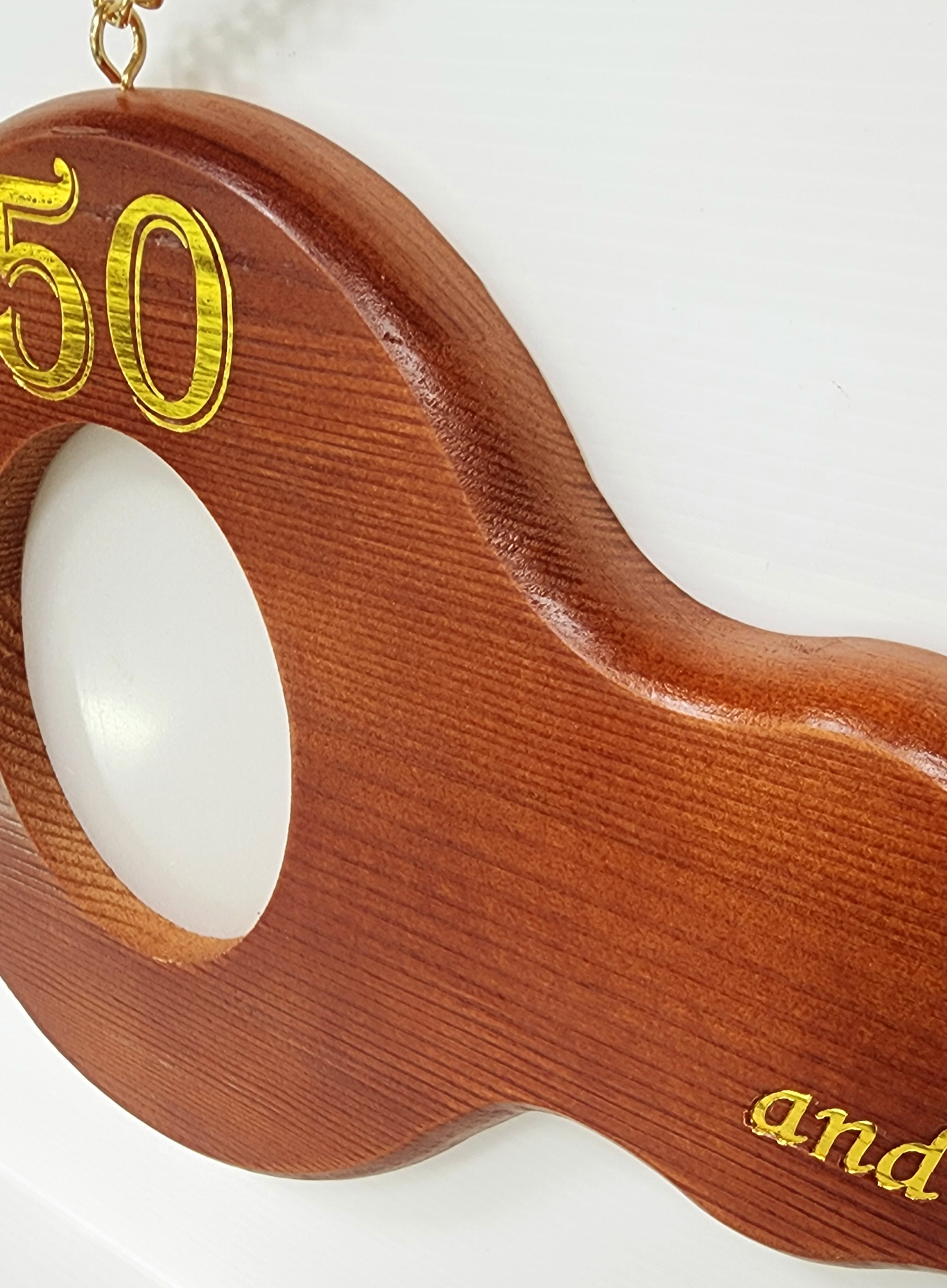 50th Wooden Key with Gold Foil Printing - SJ2423 21st Keys 50th Wooden Key with Gold Foil Printing - SJ2423 21st Keys