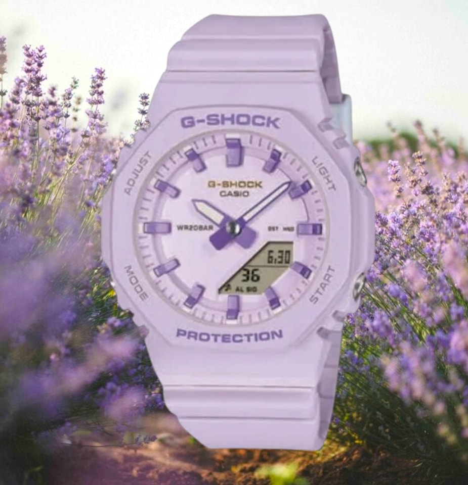Casio G-Shock Womens Analog/Digital Midsize International Women's Day Purple Case & Band, 200m WR - GMAP2125W-6A G-SHOCK Casio G-Shock Womens Analog/Digital Midsize International Women's Day Purple Case & Band, 200m WR - GMAP2125W-6A G-SHOCK