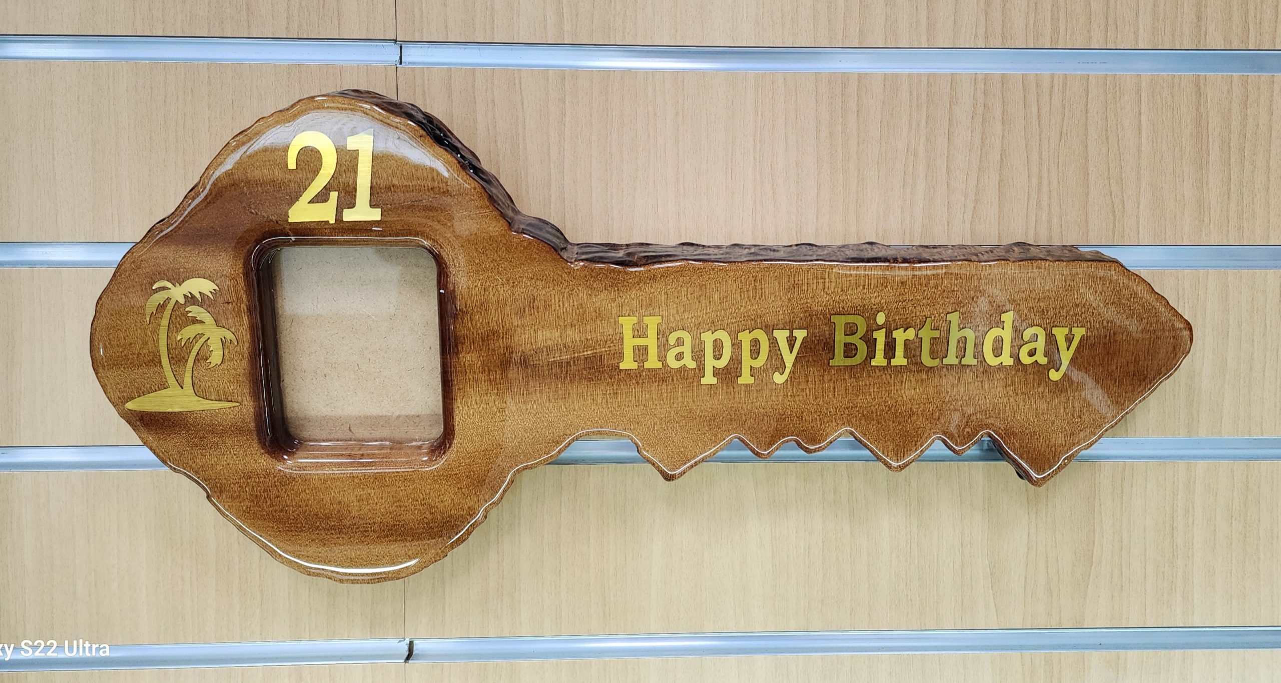 New Zealand Swamp Kauri 21st Wooden Key with Photo Insert - KW2502 21st Keys 