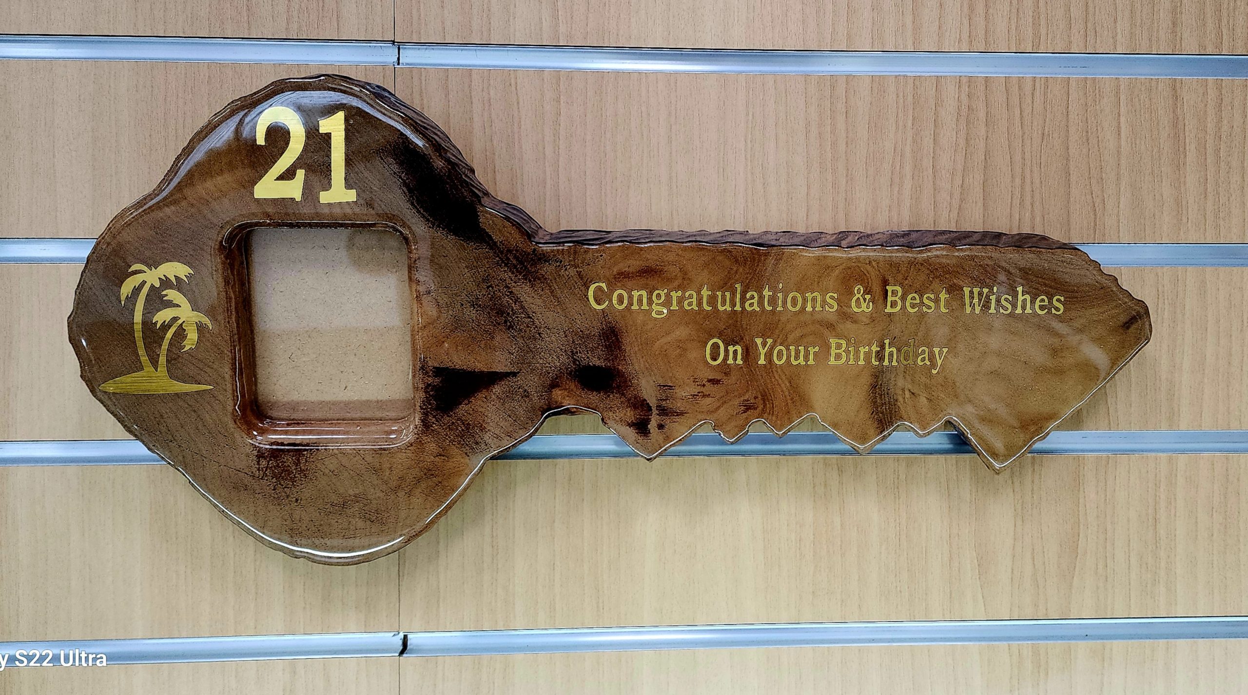 New Zealand Swamp Kauri 21st Wooden Key with Photo Insert - KW2508 21st Keys 