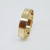 9ct Yellow Gold Gents Flat Stepped 5mm Wide Plain Wedding Band