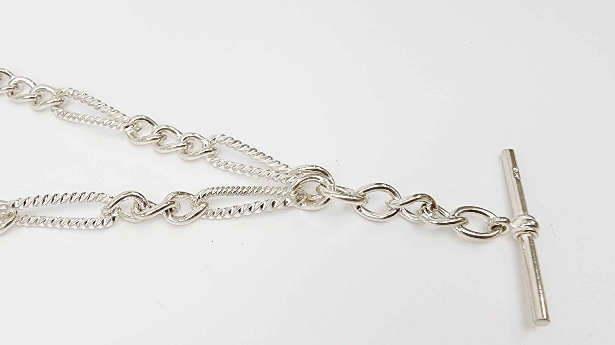 Sterling Silver 50cm Figaro Chain Necklace with T-Bar Pendant - SNK3-TWIST bulova Sterling Silver 50cm Figaro Chain Necklace with T-Bar Pendant - SNK3-TWIST bulova