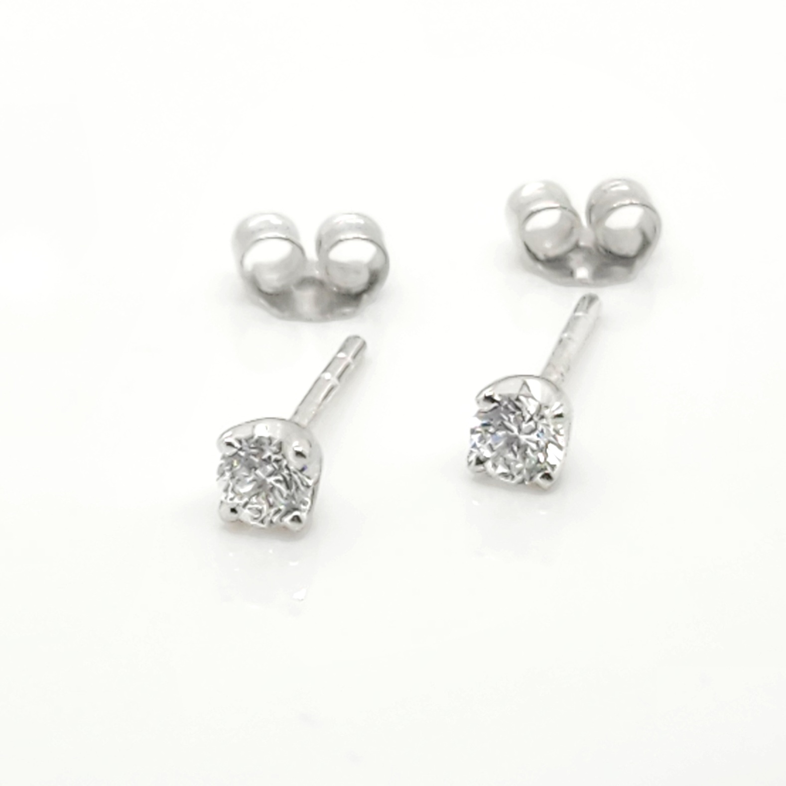 0.28ct TDW Lab Grown Diamond Studs with 4 Claw Setting in 9ct White Gold - CYE9909W Gold Earrings 