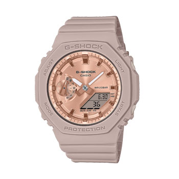 Casio G-Shock Womens Series Duel Time 200M WR, Rose Gold Dial, Pink/Gold Case & Band - GMAS2100MD-4A G-SHOCK