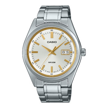 Casio Gents Analog Silver Dial, Stainless Steel Case & Band - MTPB180D-7A Greenstone?Jewellery