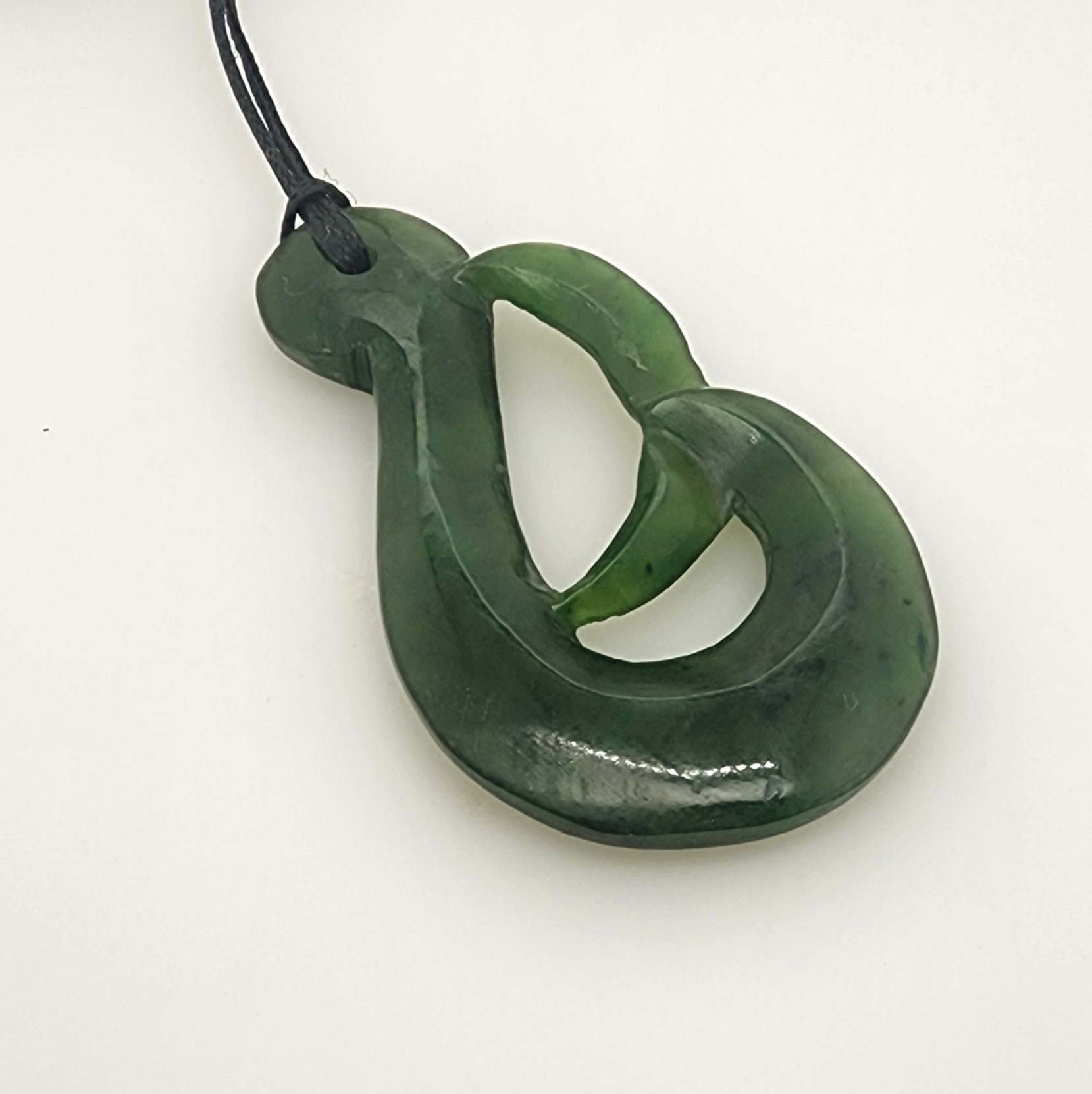 New Zealand Pounamu Whale Tail Hook Necklace - HPN516.50 Greenstone?Jewellery 