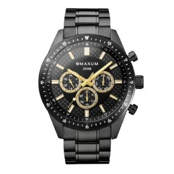 Maxum Lansdowne Chronograph Analogue Watch – Black Case, Black Dial & Black Bracelet 200m WR - MW23102G03 MAXUM 