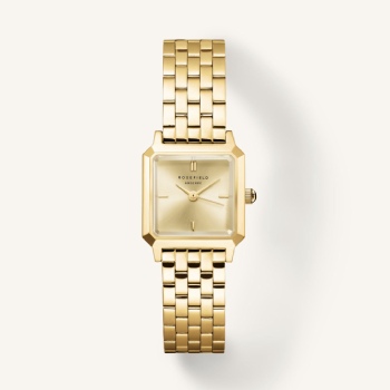 Rosefield The Boxelle Champagne dial Gold Steel Strap - BCGSG-B04 WATCH 