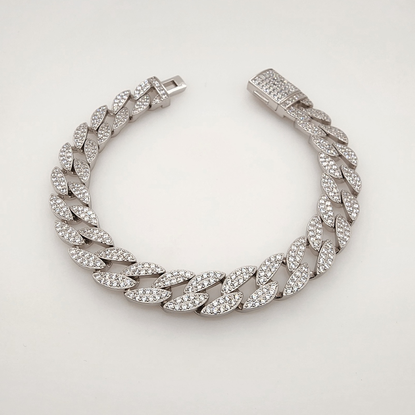 Sterling Silver Iced Cuban Link Bracelet 20cm - LX-BL0134 Seiko 