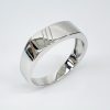 9ct White Gold Engraved Rectangle Signet Ring
