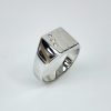9ct White Gold Patterned Square Diamond Signet Ring