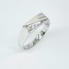 9ct White Gold Patterned Rectangle Diamond Signet Ring