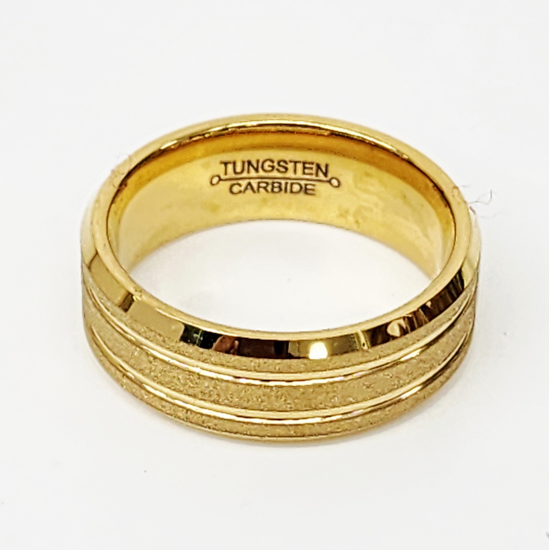 8mm Wide Gold Plated Tungsten Carbide Ring with Comfort Fit Band - TC05 Gold Rings 8mm Wide Gold Plated Tungsten Carbide Ring with Comfort Fit Band - TC05 Gold Rings