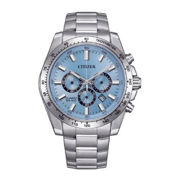 Citizen Quartz Sports Chronograph 100M WR Blue Dial, Stainless Steel Case & Band - AN8230-59l CASIO 