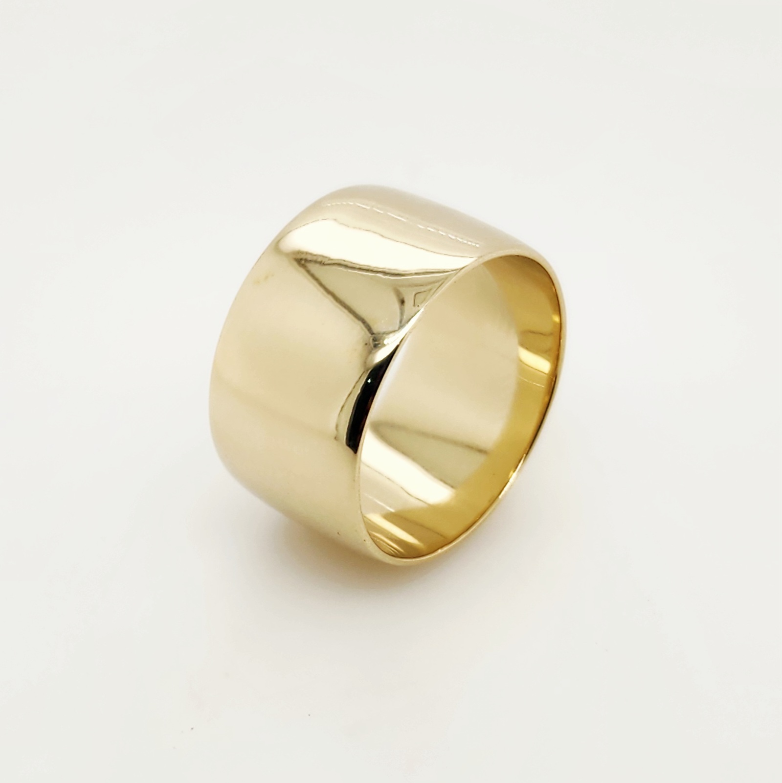 9ct Yellow Gold 12mm Wide Low Dome Wedding Band Gold Earrings 