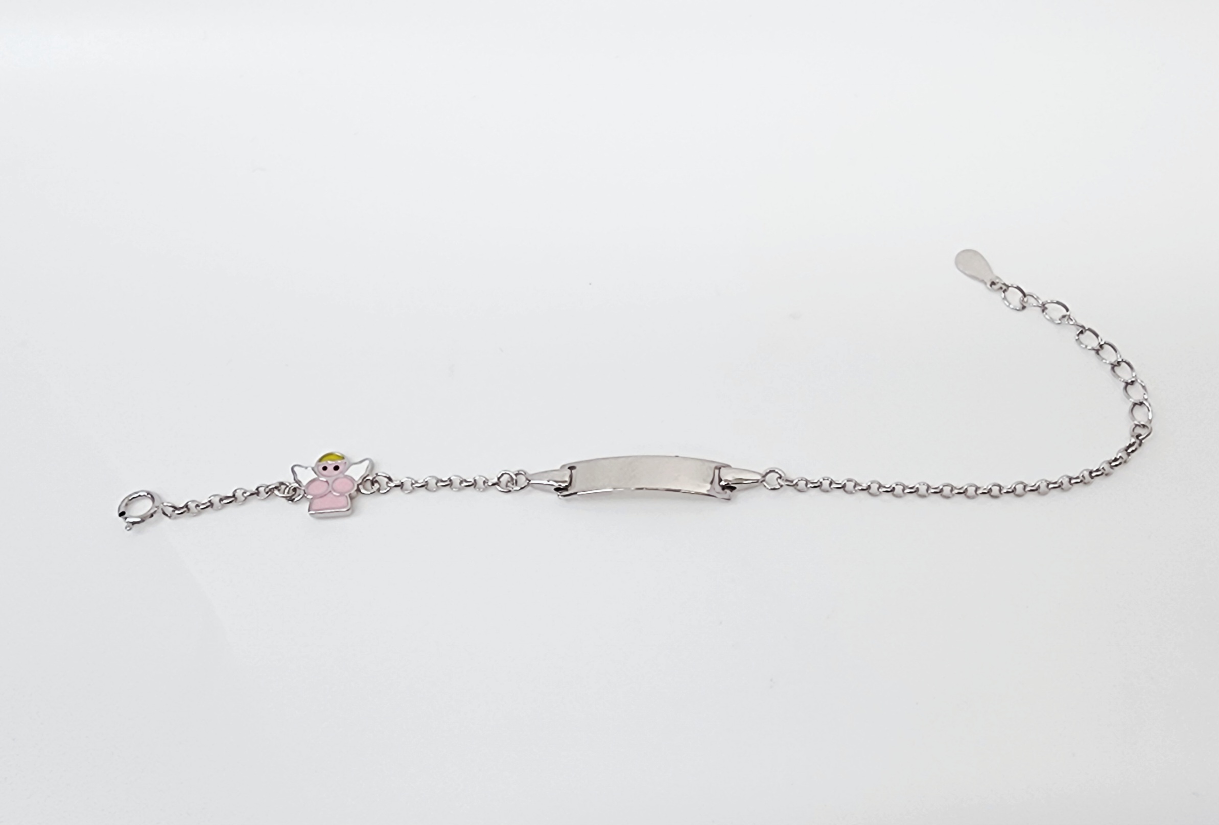 Sterling Silver Kids ID Bracelet with Multicolour Angle- SSIDKID07 Greenstone?Jewellery 