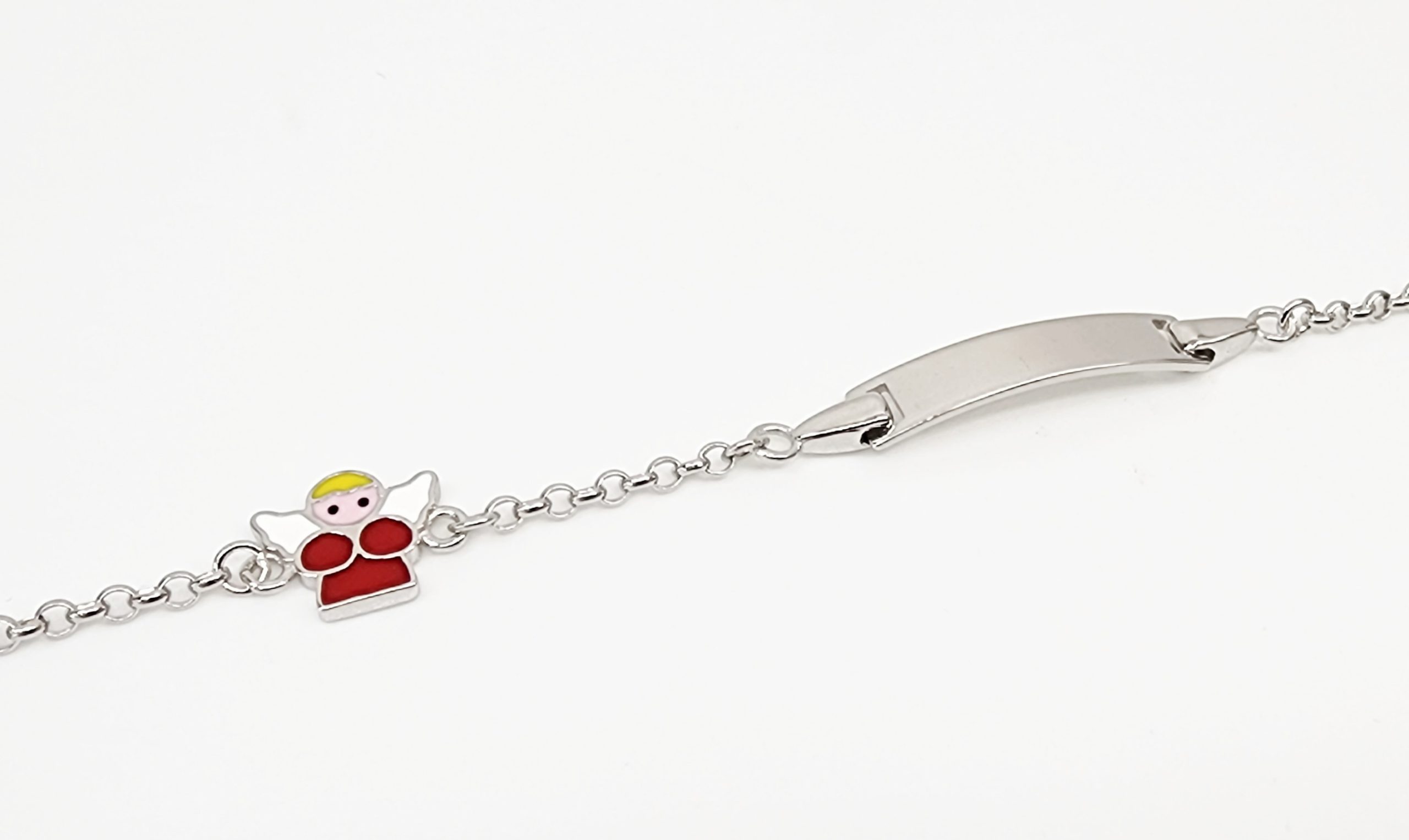 Sterling Silver Kids ID Bracelet with Multicolour Angle- SSIDKID08 Greenstone?Jewellery 