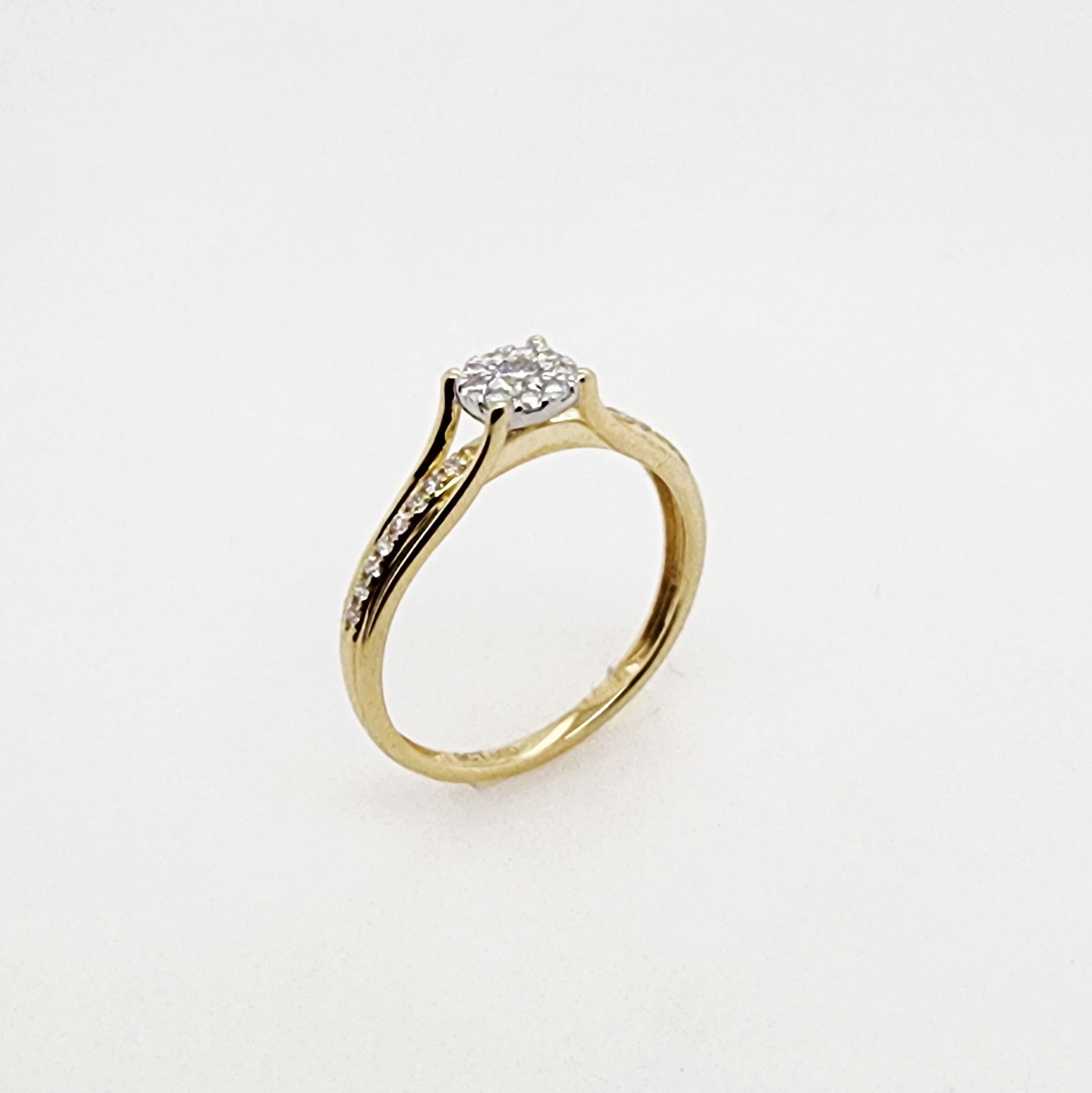 9ct Yellow Gold 0.22ct Lab-Grown Diamond Cluster Engagement Ring - AURG1108 Gold Earrings 