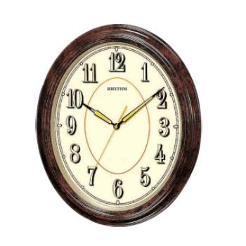 Rhythm Wall Clock, Glow In The Dark Dial, Wood Grain Plastic Case - CMG712NR06 Seiko 