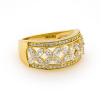 9ct Yellow Gold Wide Diamond Band with Round & Marquise 1.04ct TDW – Lab-Grown