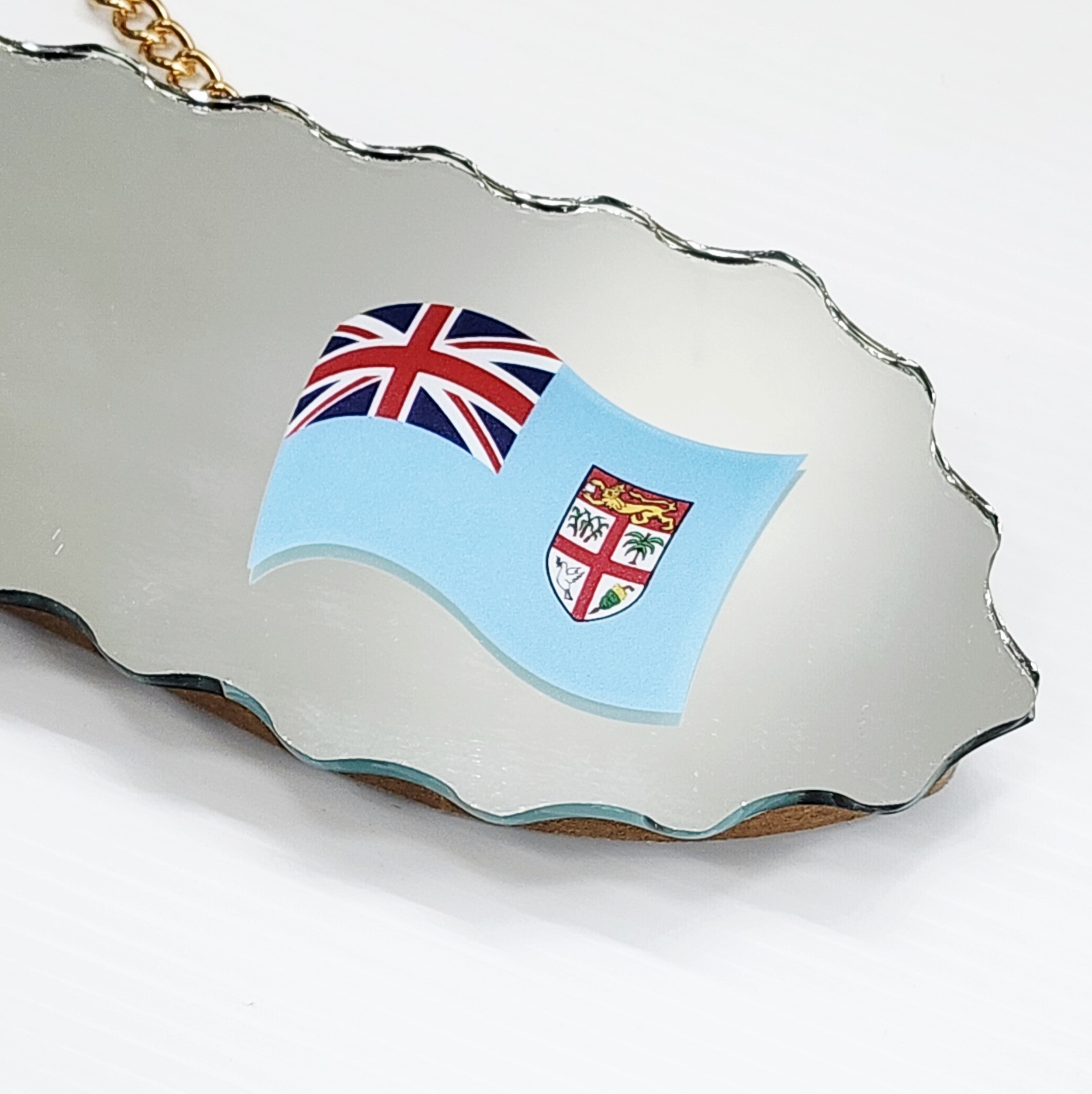 Gold & Black Fijian Design and Coloured Flag Mirrored/Glass Photo 21st Birthday Key - SJ2506 21ST MIRROR KEYS Gold & Black Fijian Design and Coloured Flag Mirrored/Glass Photo 21st Birthday Key - SJ2506 21ST MIRROR KEYS