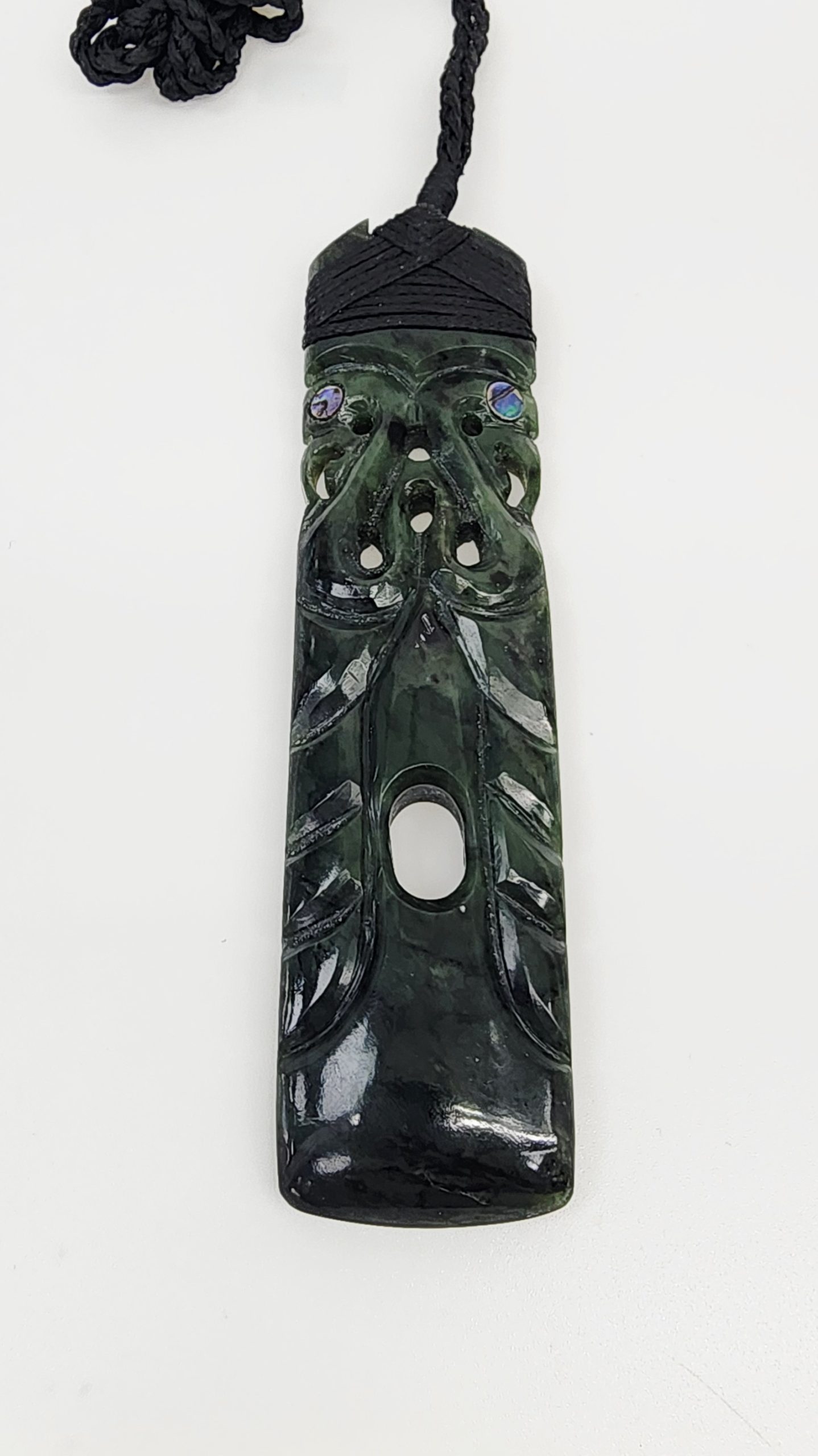 New Zealand Pounamu Carved Double Manaia Toki Necklace - HPN932.135 Greenstone?Jewellery New Zealand Pounamu Carved Double Manaia Toki Necklace - HPN932.135 Greenstone?Jewellery