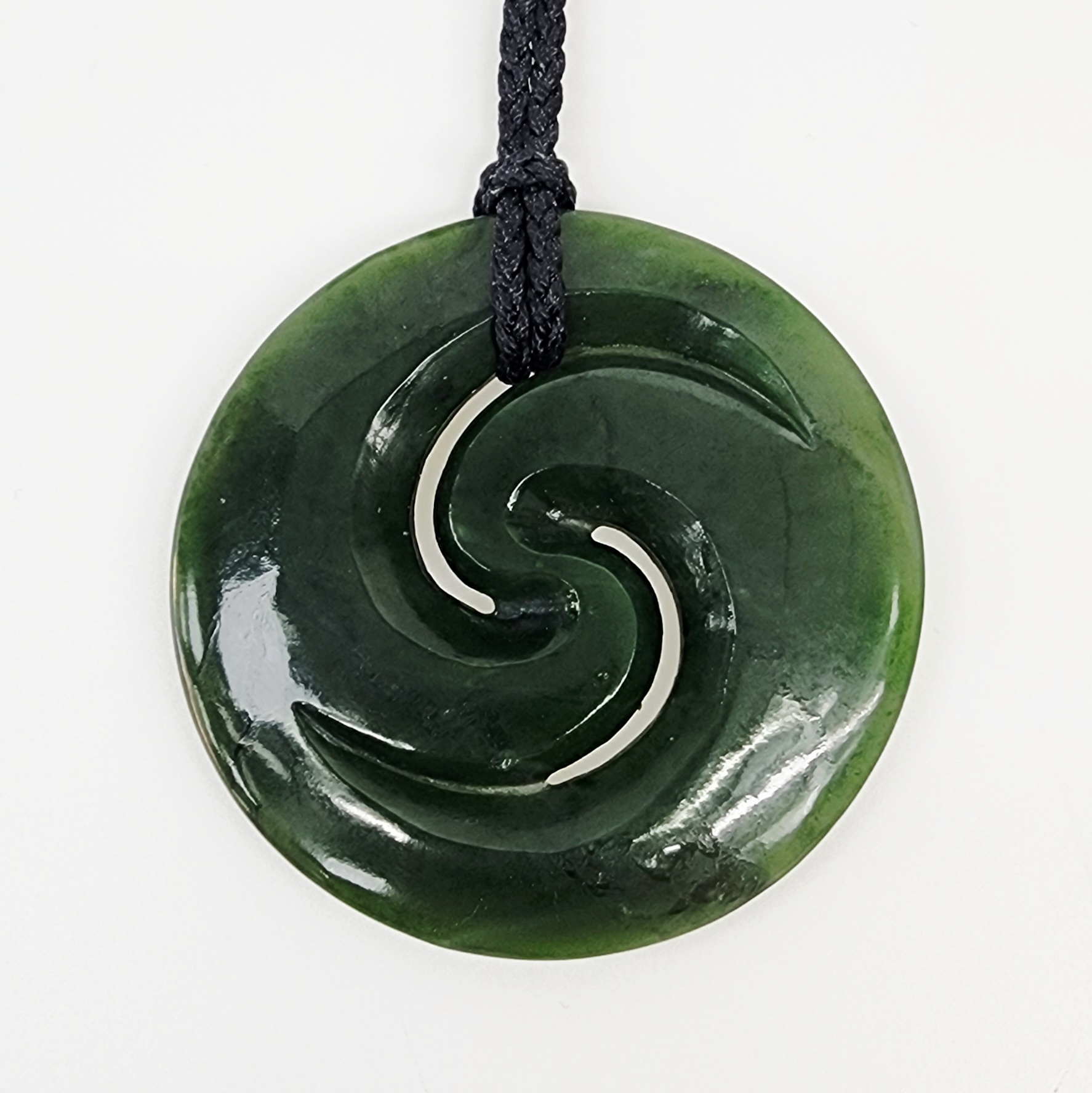 New Zealand Pounamu Closed Double Koru Necklace - HPC153XL.125 Greenstone?Jewellery 