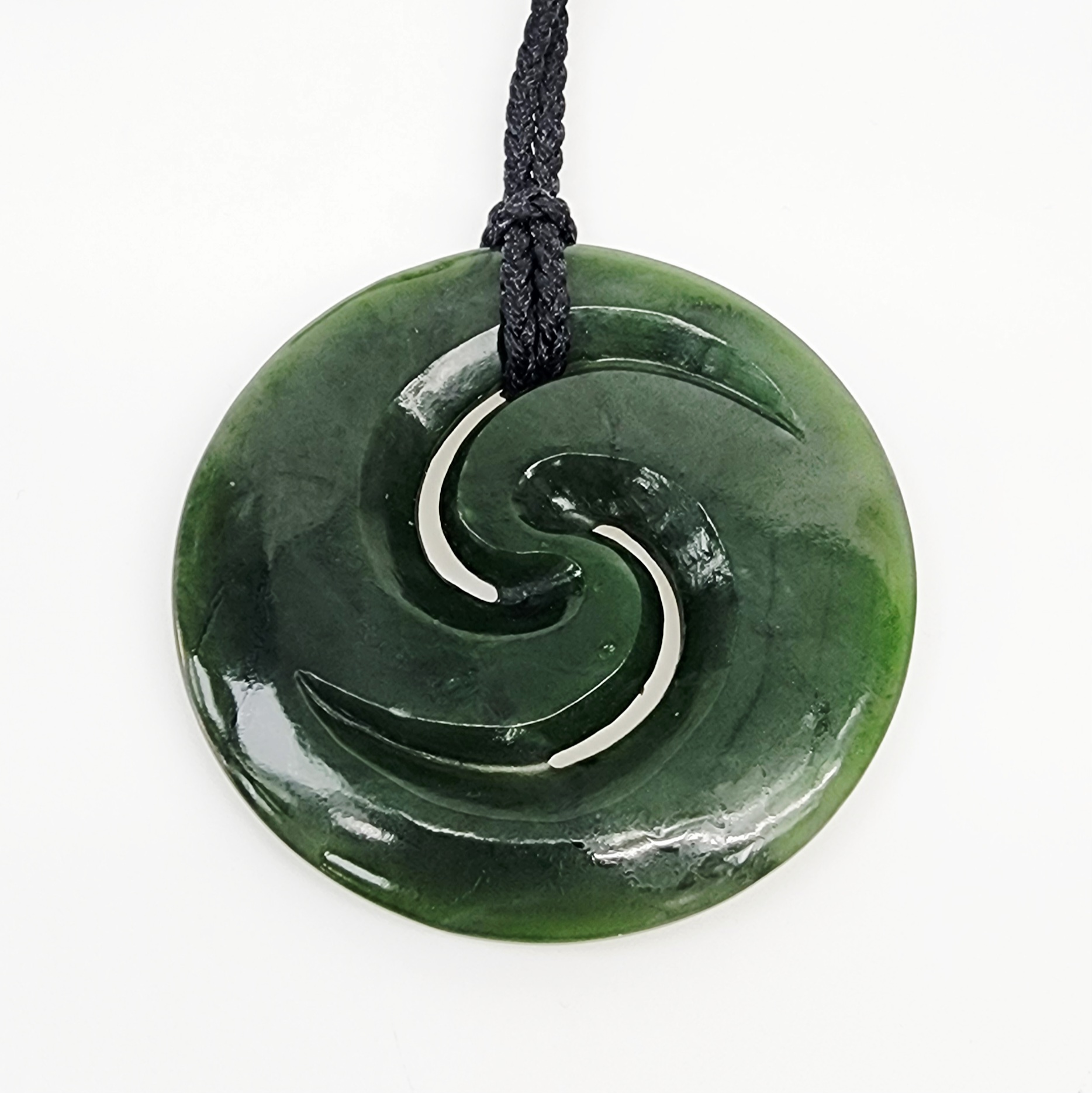 New Zealand Pounamu Closed Double Koru Necklace - HPC153XL.125 Greenstone?Jewellery New Zealand Pounamu Closed Double Koru Necklace - HPC153XL.125 Greenstone?Jewellery