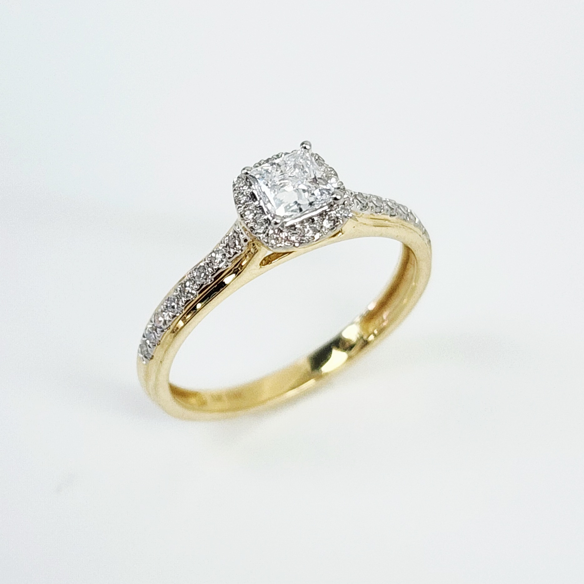 14ct Yellow Gold Lab Grown Diamond Engagement Ring 0.50ct TDW EF/VS – Princess Cut with Halo - LGR44064 Gold Earrings 14ct Yellow Gold Lab Grown Diamond Engagement Ring 0.50ct TDW EF/VS – Princess Cut with Halo - LGR44064 Gold Earrings