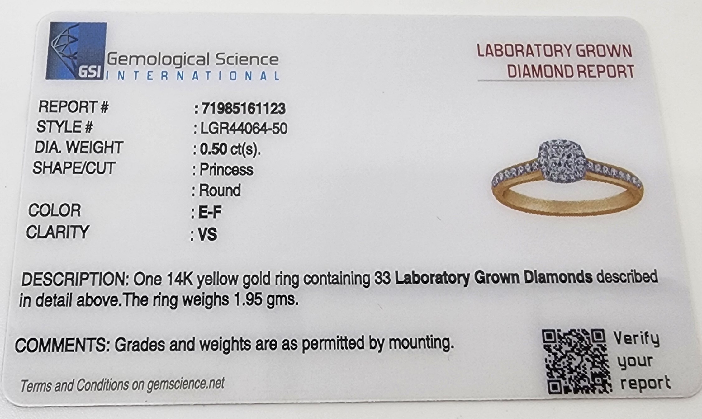 14ct Yellow Gold Lab Grown Diamond Engagement Ring 0.50ct TDW EF/VS – Princess Cut with Halo - LGR44064 Gold Earrings 14ct Yellow Gold Lab Grown Diamond Engagement Ring 0.50ct TDW EF/VS – Princess Cut with Halo - LGR44064 Gold Earrings